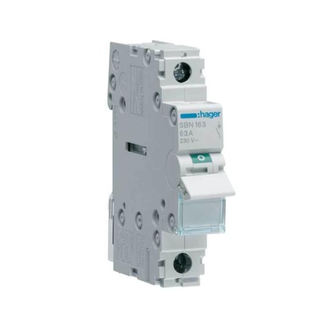 Single-pole switch 63A with Indication Mechanism SBN163