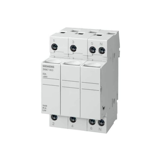 Cylindrical Fuse Holder 3P 20A 8x32 3NW7333