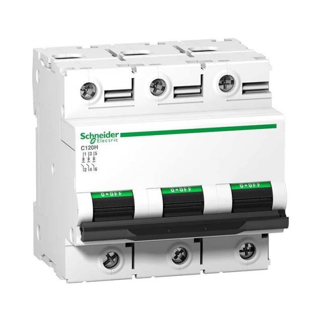 Miniature Circuit Breaker C120H 80A 4-Poles 3D A9N18512