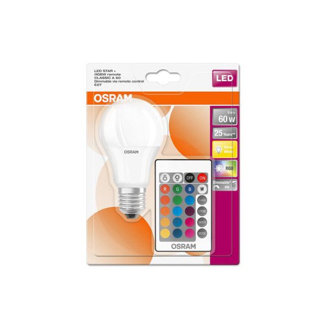 Bulb LED E27 9W RGBW Dim with Remote Contrοl 4058075045675