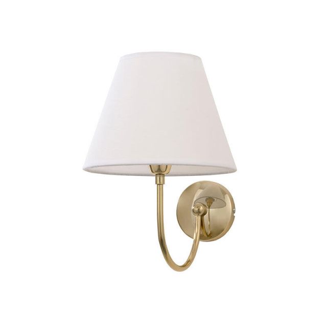 Wall Light  with Fabric Shade Ε14 Gold 43022