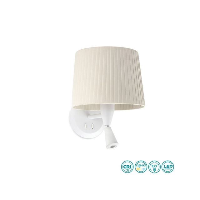 Wall Light Samba Reader Ribboned E27 White 64308-35