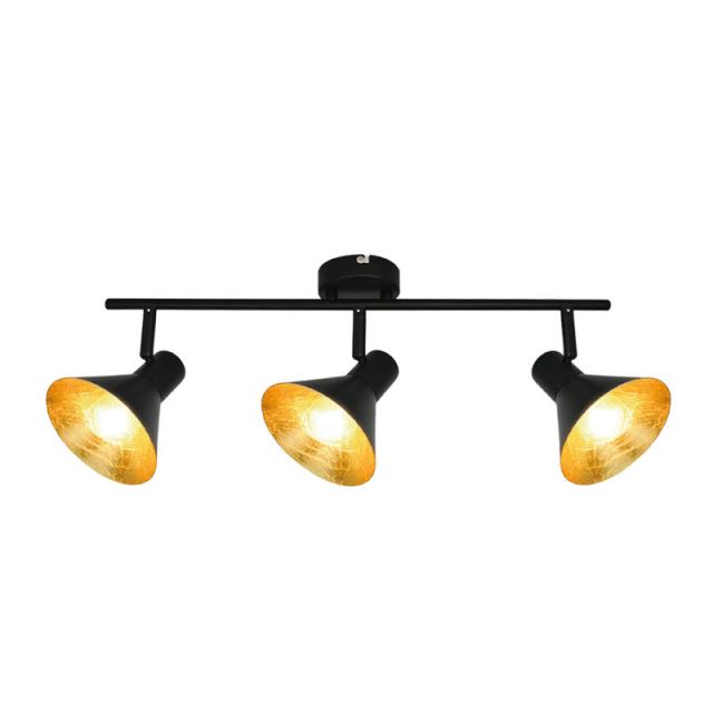 Ceiling 3/lights Spot Ε14 Black/Gold Harvey 4167200