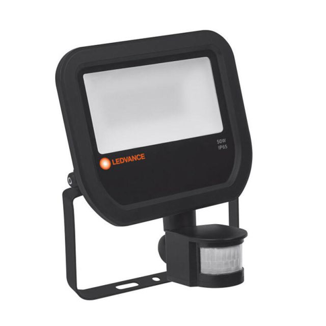 Flood Light with Motion Detector Sensor LED 20W 4000K 2400lm 230V IP65 Black 4058075460959