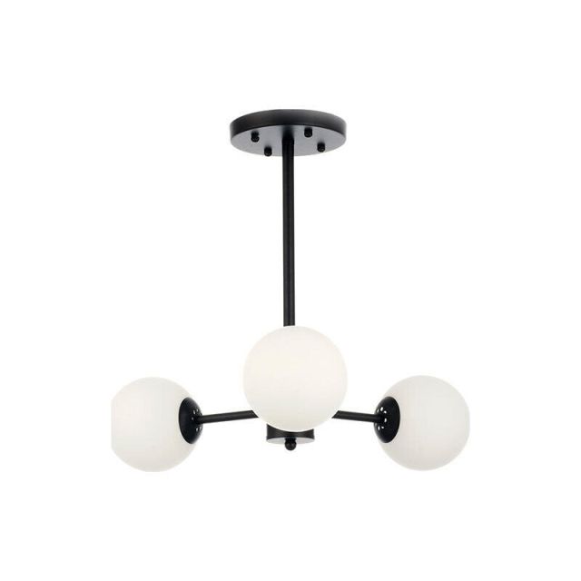 Pendant Light 3XG9 Black Metal-White Opaline 5315-3