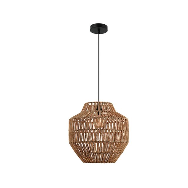 Pendant Light E27 40W with Paper Rope Brown 20236