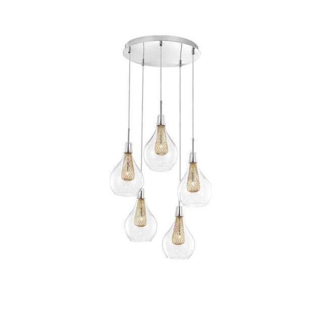 Pendant 5/lights G9 Glass Filo 1500202805