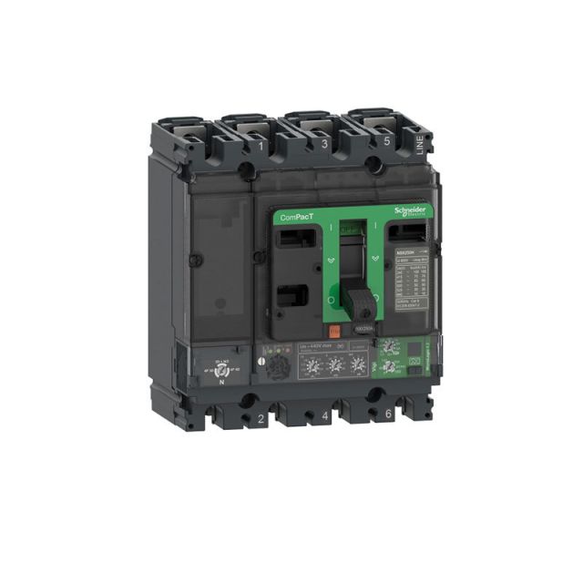 Circuit Breaker NSX250N 50kA 415VAC 4P MicroLogic Vigi 4.2 Trip Unit 100A C25N44V100