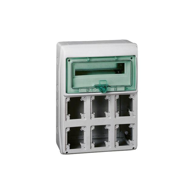 Waterproof enclosure KAEDRA for Power Outlet 6 Openings - 1x12 Modules  -  13181
