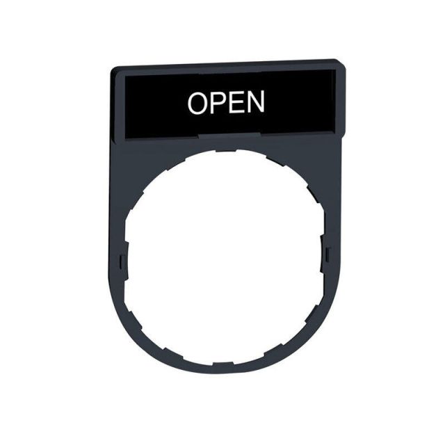 Legend Holder 30x40mm with Label 8x27mm with Marking OPEN ZBY2313
