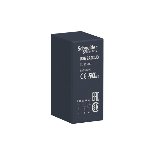 Μικρορελέ RSB 2 Επαφών 12V 8Α RSB2A080JD