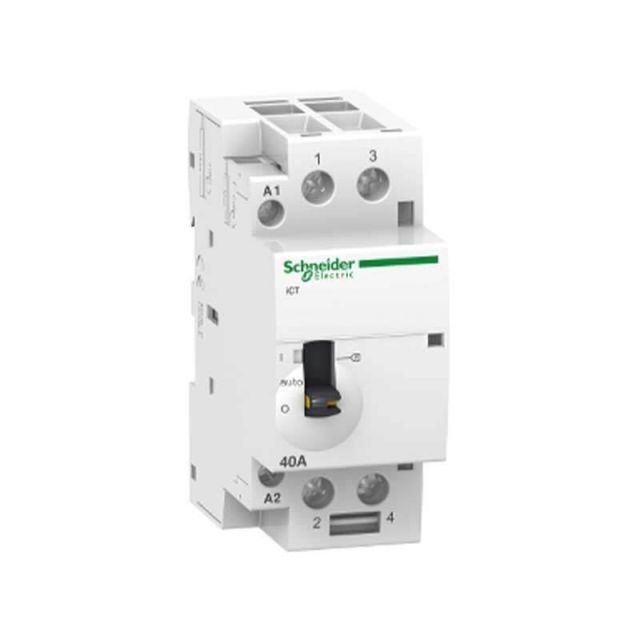 Ρελέ Ράγας iCT 2 Ανοιχτές Επαφές 40A 240VAC με Χειροκίνητο Έλεγχο A9C21842