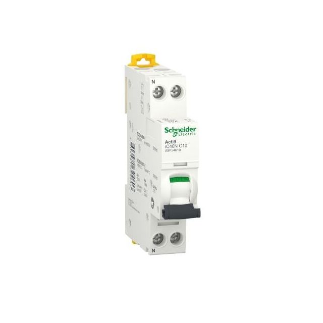 Miniature Circuit Breaker Acti9 Ic40n 1-Pole+N-C 10A 6000a A9P54610