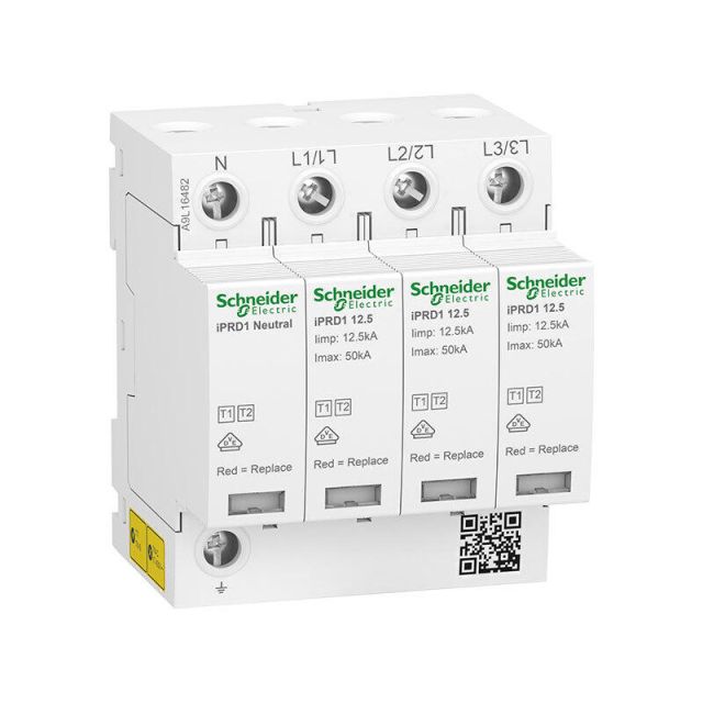 Surge Protection T1-T2 3P+N 50kA 230/400V iPRD1 Acti9 with Remote Indication