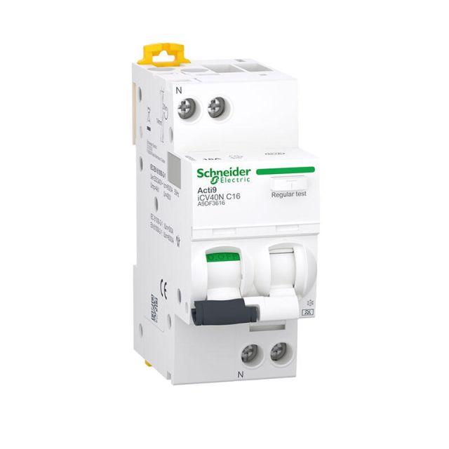 Διακόπτης Διαρροής iCV40N 1P+N-C-16A 30mA RCBO A9DF3616