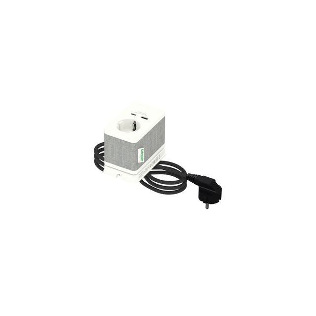 Unica System Μονάδα Γραφείου Πρίζας Σούκο και USB Type A και USB Type C Λευκή INS44050