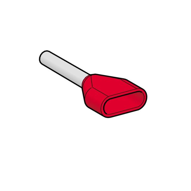 Ακροδέκτης Διπλός Μονόχρωμος Κόκκινος 2Χ1 (Συσκευασία 100 Τεμάχια) AZ5DE010