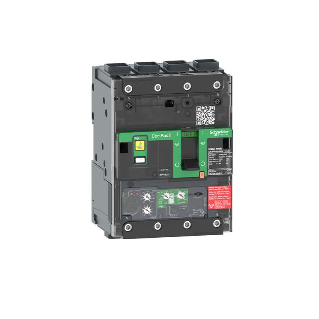Circuit Breaker NSXm 63F 36kA 415V 4P MicroLogic 4.1 Trip Unit 50A EverLink Lugs C11F44V050L