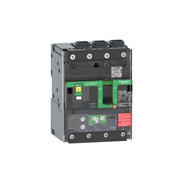 Circuit Breaker NSXm 63H 70kA 415V 3P MicroLogic 4.1 Trip Unit 25A EverLink Lugs C11H34V025L