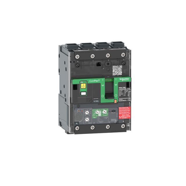 Circuit Breaker NSXm 63H 70kA 415V 4P MicroLogic 4.1 Trip Unit 50A EverLink Lugs C11H44V050L