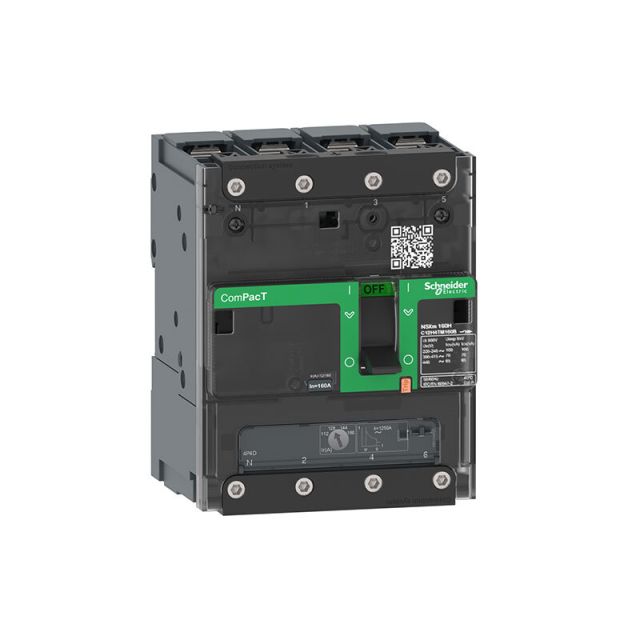 Circuit Breaker NSXm 63H 70kA 415V 4P4D TMD Trip Unit 63A Lugs/Busbars C11H4TM063B
