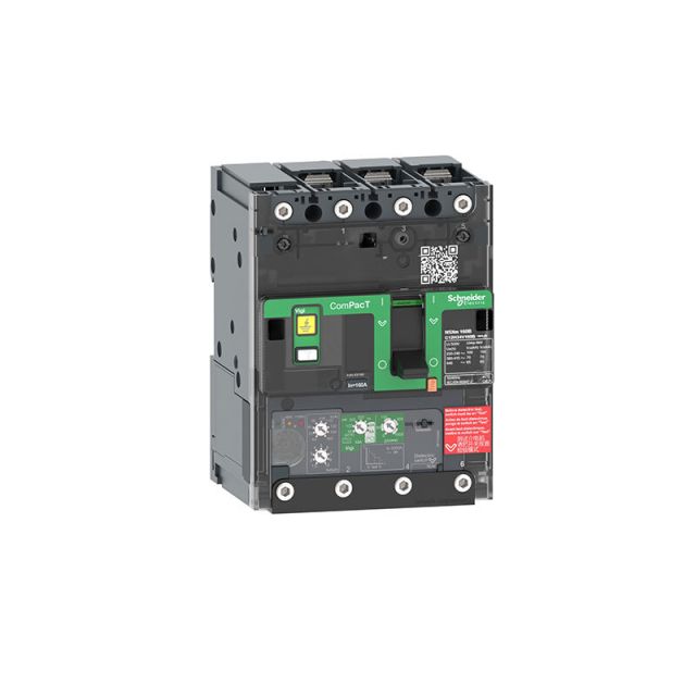 Circuit Breaker NSXm 160B 25kA 415VAC 3P MicroLogic 4.1 Trip Unit 160A Lugs Busbars C12B34V160B