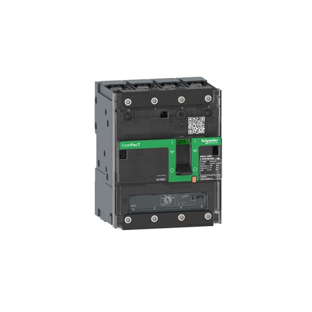 Circuit Breaker NSXm 160B 25kA 415VAC 4P4D TMD Trip Unit 160A Lugs Busbars C12B4TM160B