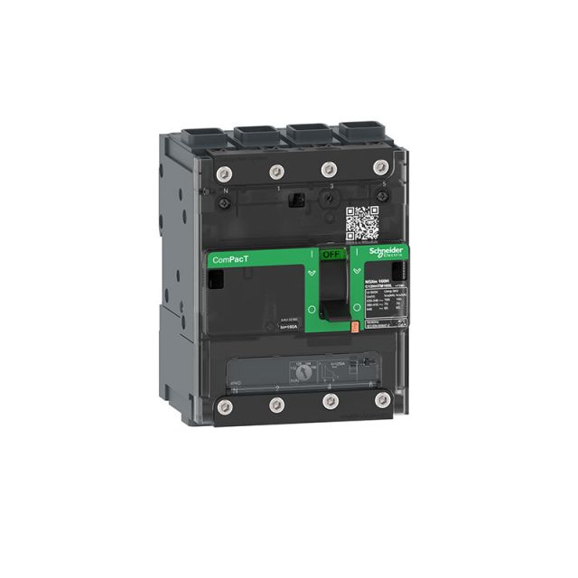 Circuit Breaker NSXm 160B 25kA 415VAC 4P 4D TMD Trip Unit 160A EverLink Lugs C12B4TM160L