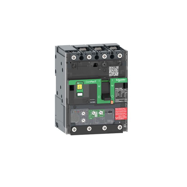 Circuit Breaker NSXm 160E 16kA 415VAC 4P MicroLogic 4.1 Trip Unit 160A Lugs Busbars C12E44V160B