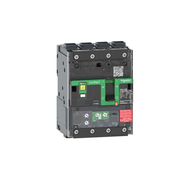 Circuit Breaker NSXm 160H 70kA 415VAC 4P MicroLogic 4.1 Trip Unit 160A EverLink Lugs C12H44V160L