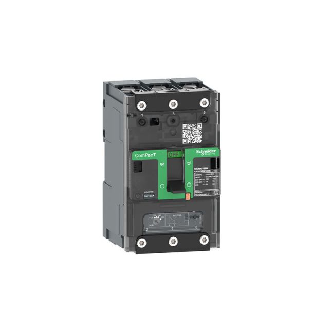 Circuit Breaker NSXm 160N 50kA 415VAC 3P TMD Trip Unit 160A Lugs Busbars C12N3TM160B