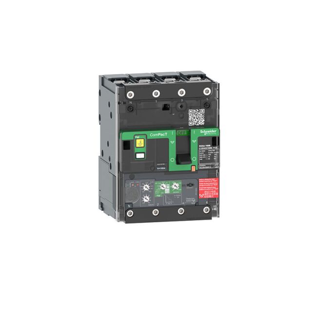 Circuit Breaker NSXm 160N 50kA 415VAC 4P MicroLogic 4.1 Trip Unit 160A Lugs Busbars C12N44V160B