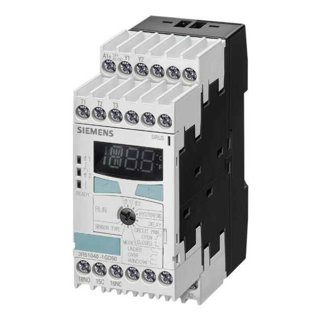 Temperature monitoring relay PT100/1000  -50 °C to 500 °C 24 240V AC/DC
