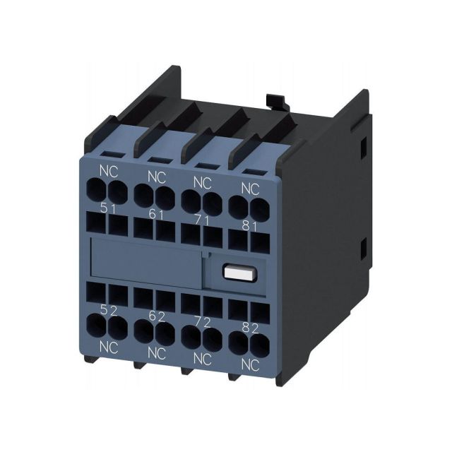 Aux.Switch Block,Front,4 Nc Current Path 1 Nc, 1 Nc, 1 Nc, 1 Nc For Contactor