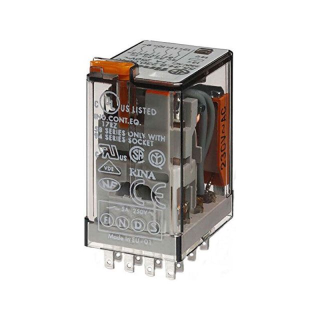 Auxilary Relay 5534 12VAC 4 Contacts with Push Button 7553480124