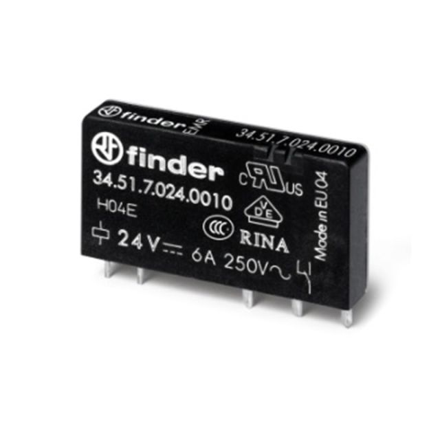 Miniature Relay 3451 24VDC 1 Contact 6Α PCB 34.51.7.024.0010 7734519024