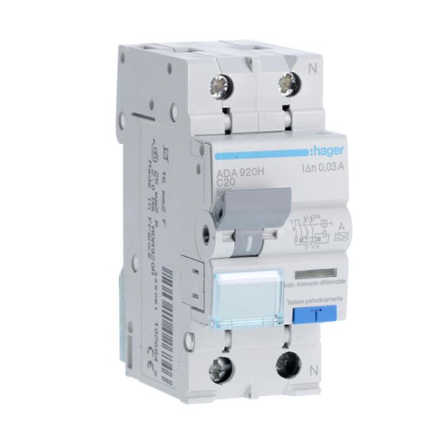 Residual Current Circuit Breakers with Overcurrent Protection Α 30mA 6kA C 2-Poles 20A ADA920H