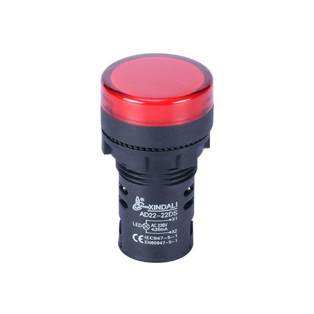 Ενδεικτική Λυχνία LED Φ22 24VAC/DC Κόκκινο 02.011.0051