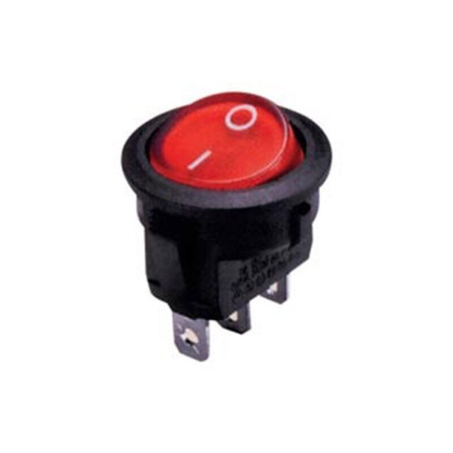Rocker Switch with Lamp On-Off Φ23 3P Red 8Α-250V 01.086.0096