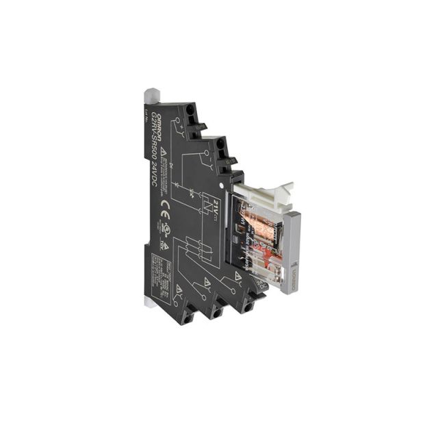Συζευκτής LED G2RV-SR501 24VDC "Push-In Plus" 1 Επαφής (SPDT) και Μηχανικό Κομβίο Δοκιμής 55627