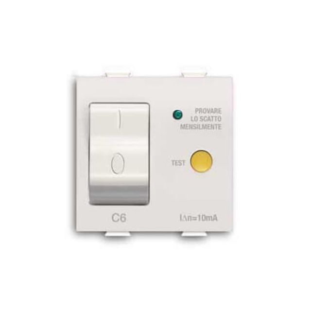 Chiara Automatic Switch RCBO 1P+N C6 10mA 1.5kA White 72075