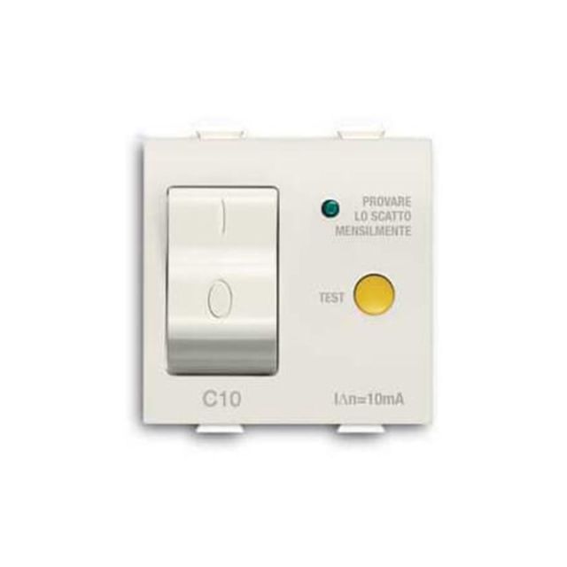 Chiara Automatic Switch RCBO 1P+N C10 10mA 1.5kA White 72076