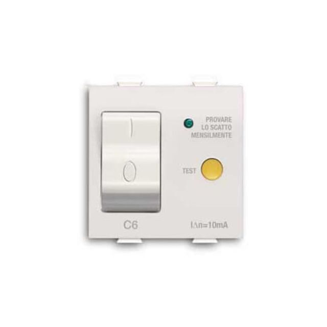 Chiara Automatic Switch RCBO 1P+N C6 30mA 1.5kA White 72078