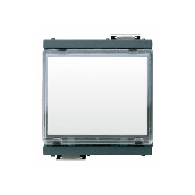 S.Idea Push Button with Label 2 Modules White 17020