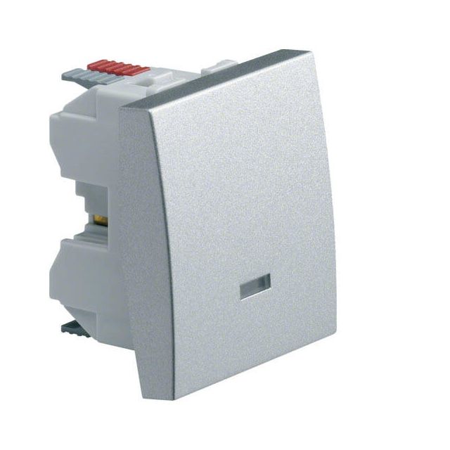 Systo Push Button with Indicator Holder White Aluminium WS023T