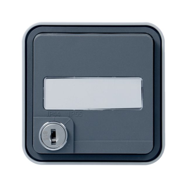 Cubyko IP55 Complete Wall Mounted Socket with Key Gray WNC166