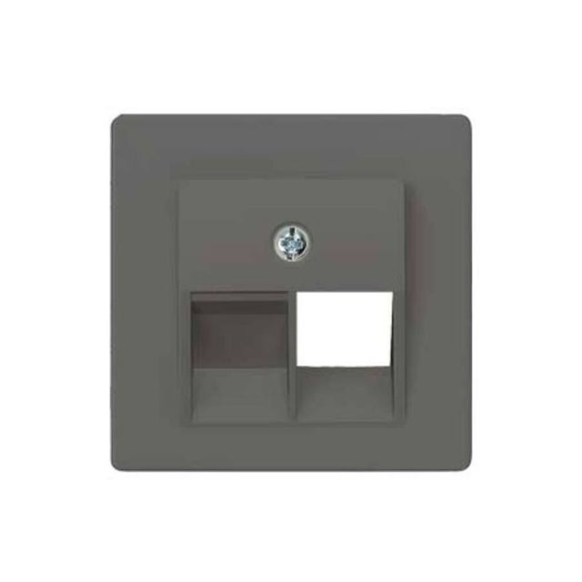 Delta Telephone Socket Plate RJ45 Carbon 5TG1230