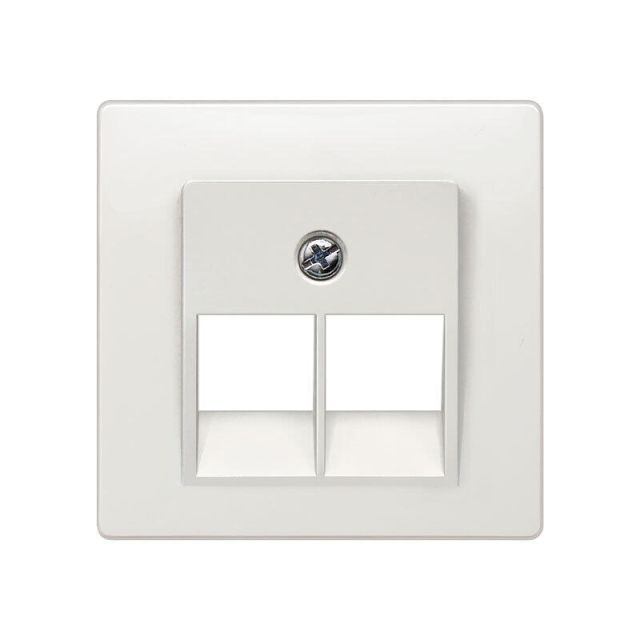 Delta Telephone Socket Plate RJ45 2Χ8P White  5TG1211