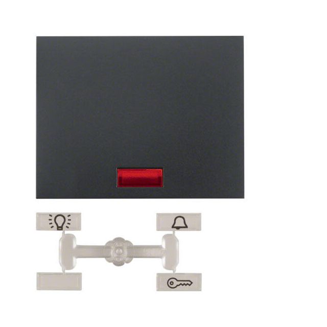Berker K.1 Switch/Push Button Plate Black Grey 14157006