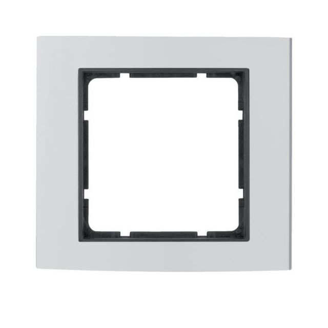 Berker B.3 Frame 1 Gang Aluminium White Aluminium 10113004